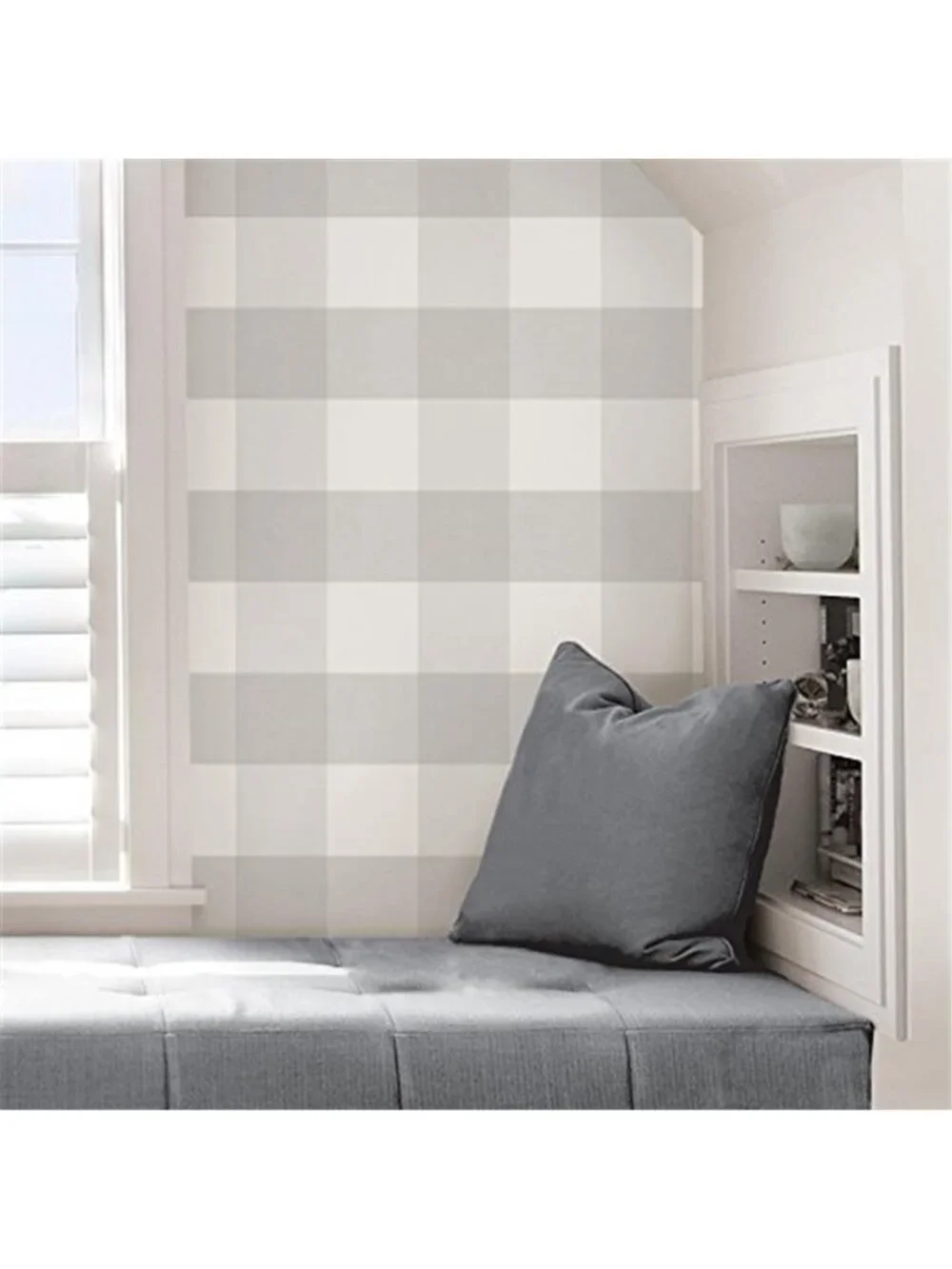 Gray Peel Stick Wallpaper Farmhouse Removable Vinyl Wall Paper Home Decor DIY